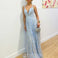 Isabella Beaded Gown - Ivory/Blue