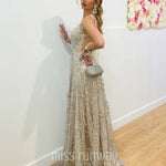 Isabella Beaded Gown - Ivory/Nude