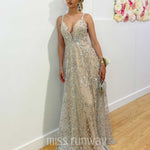 Isabella Beaded Gown - Ivory/Nude