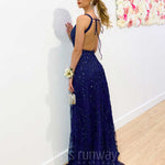 Isabella Beaded Gown - Navy