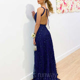 Isabella Beaded Gown - Navy