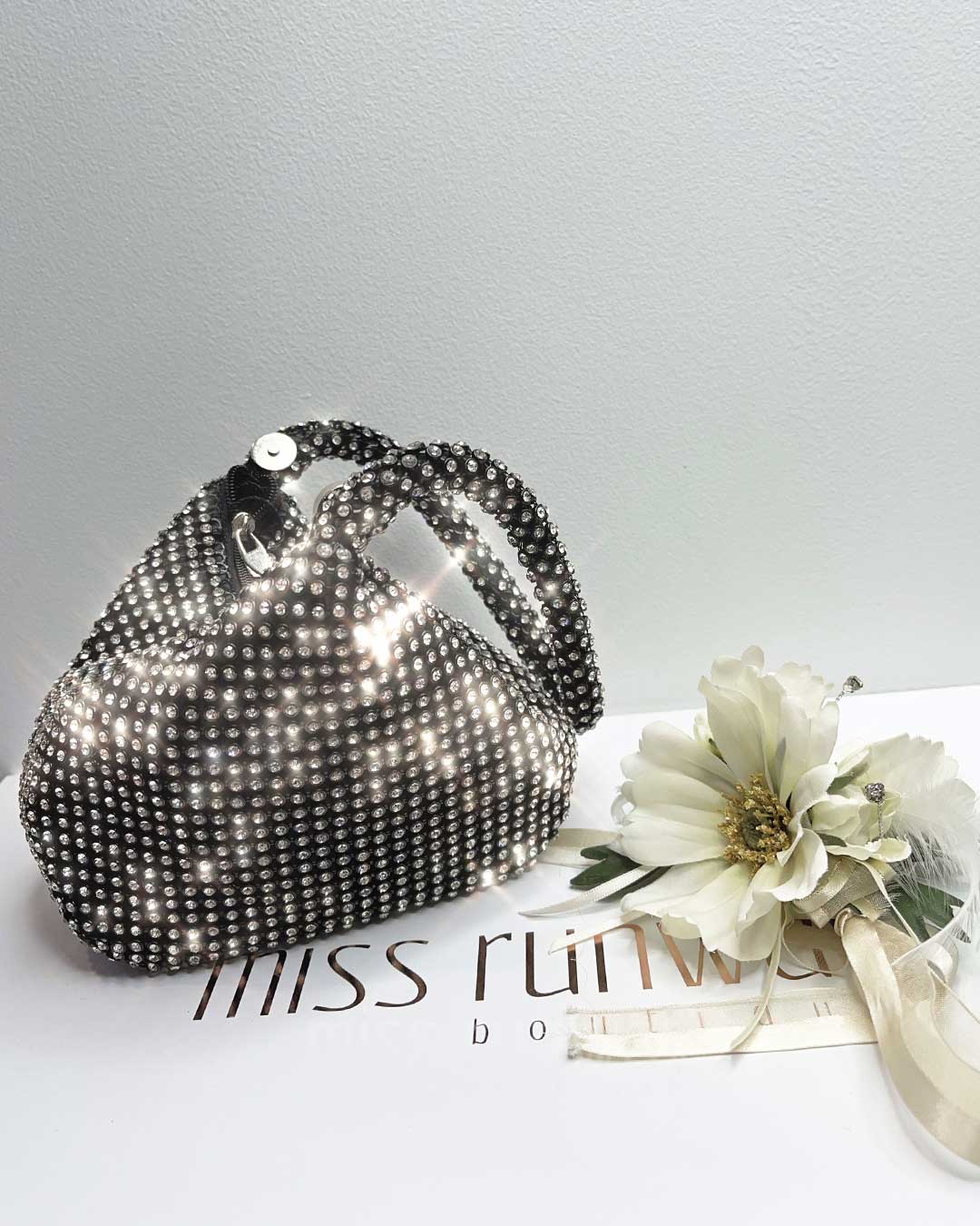 Jada Diamante Wristlet Bag - Black