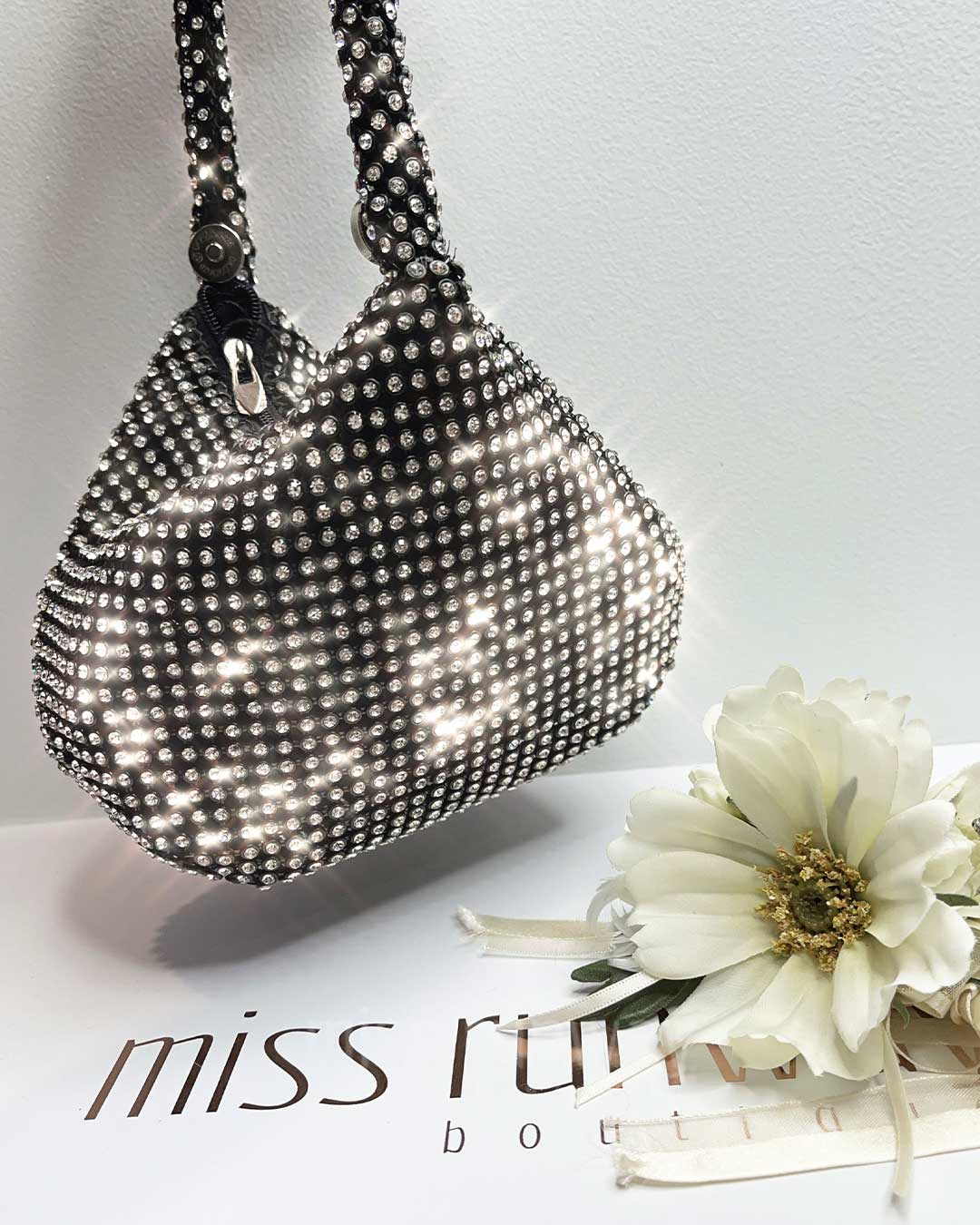 Jada Diamante Wristlet Bag - Black