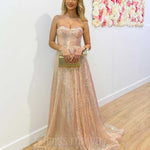 Jewel Sequin Gown - Pearl Pink