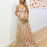 Jewel Sequin Gown - Pearl Pink