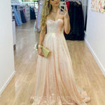 Jewel Sequin Gown Pearl Pink
