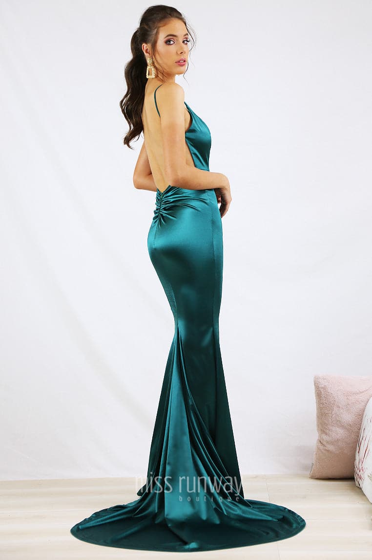 Kendall Split Formal Gown - Emerald Green [SAMPLE]