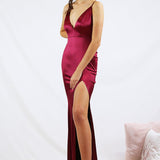 Kendall Split Formal Gown - Wine [SAMPLE]