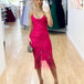 Khaleesi Lace Midi Dress - Hot Pink