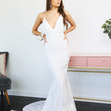 Kourtney Sequin Gown - White [SAMPLE]