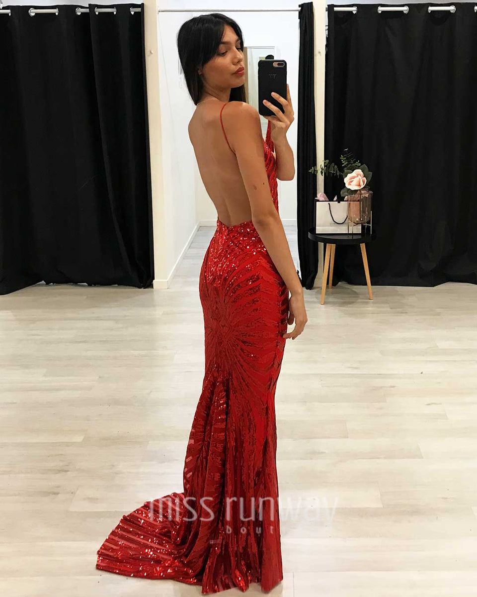 Buy Kourtney Sequin Gown Red Online | Miss Runway Boutique