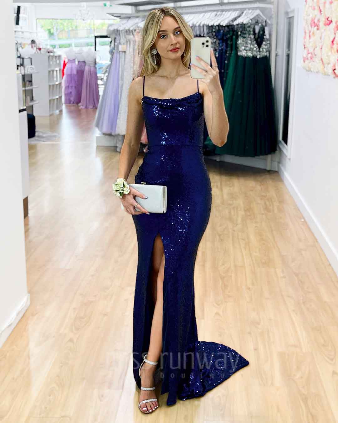 Leilani Sequin Gown - Indigo