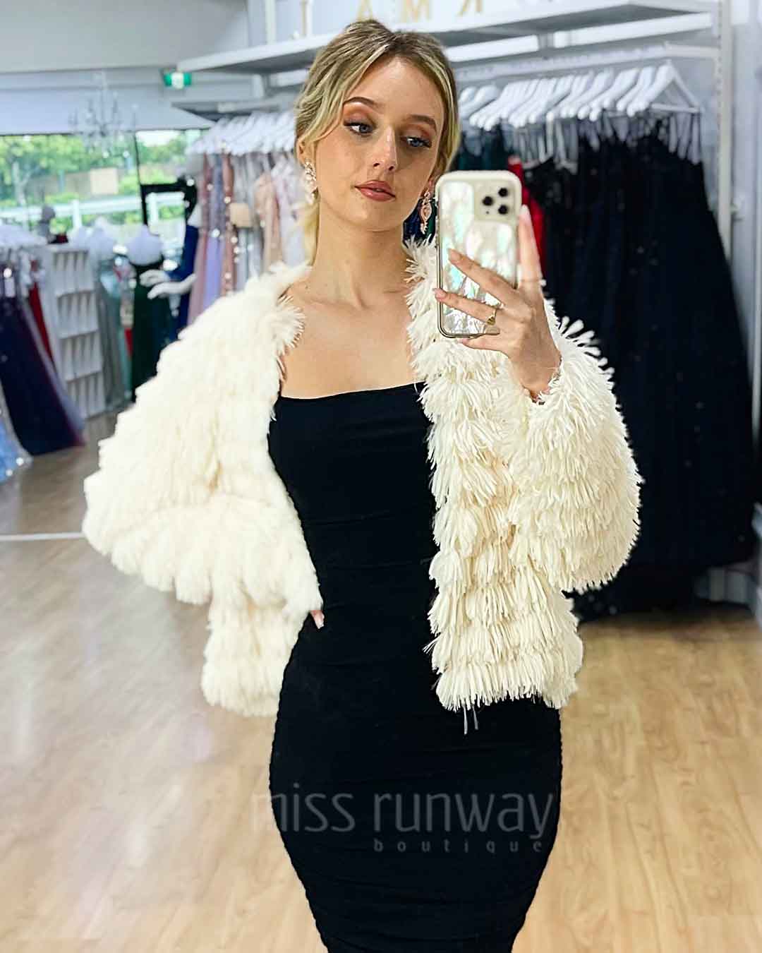 Lori Faux Fur Jacket - Ivory