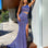 Louise Glitter Gown - Navy