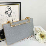 Mandy Glitter Box Clutch Silver