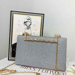 Mandy Glitter Box Clutch Silver