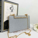 Mandy Glitter Box Clutch Silver
