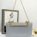 Mandy Glitter Box Clutch Silver