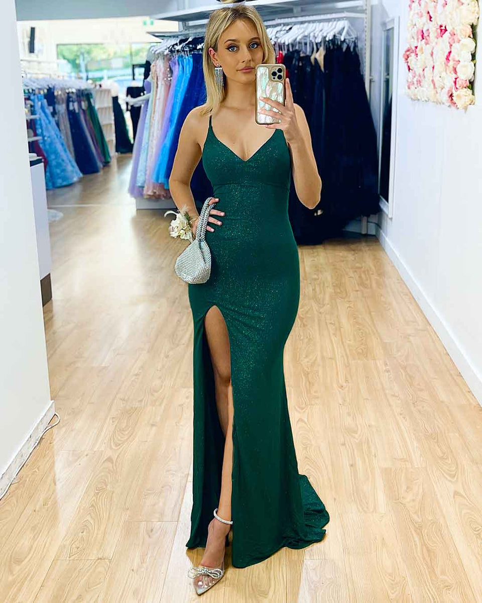 Marley Glitter Gown - Emerald