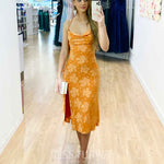 Mary Slip Midi Dress - Orange