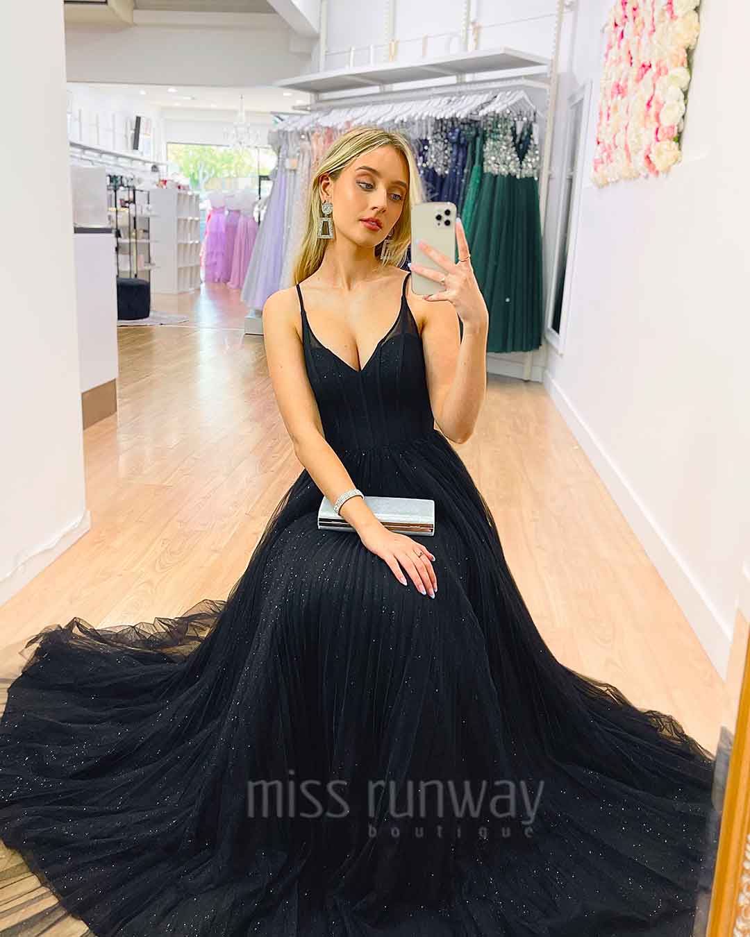 Masha Glitter Gown - Black