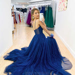 Masha Tulle Glitter Gown - Navy *[EXCLUSIVE]