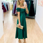 Masie Midi Dress - Forest Green