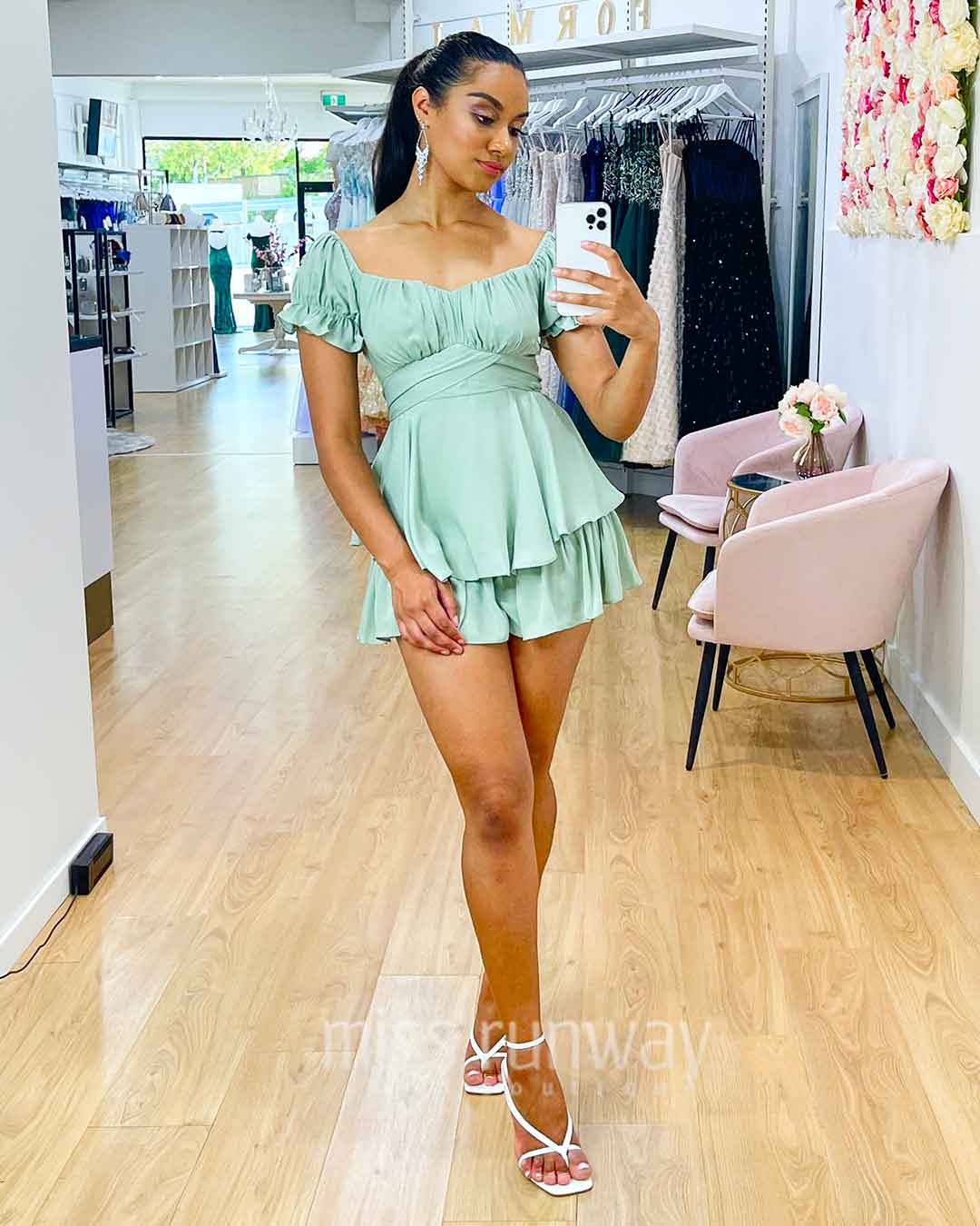 Masie Playsuit - Pistacio Green