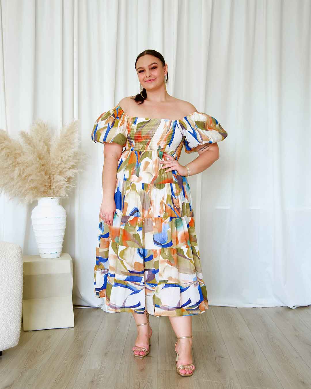 Mathilde Maxi Dress Front - Multi Print