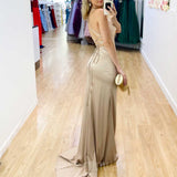 Maurie Satin Gown - Champagne