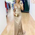 Maurie Satin Gown - Champagne