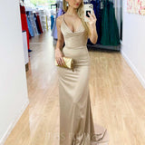 Maurie Satin Gown - Champagne