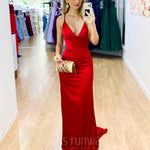 Maurie Satin Gown - Red
