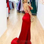 Maurie Satin Gown - Red