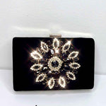 Maya Jewel Velvet Clutch - Black