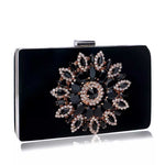 Maya Jewel Velvet Clutch - Black