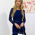 Medindie Lace Dress - Navy