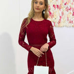 Medindie Lace Dress - Red