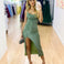 Mischa Glitter Midi Dress - Sage Green