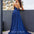 Monroe Glitter Gown - Navy