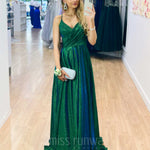 Monroe Glitter Gown - Emerald Green