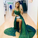 Monroe Glitter Gown - Emerald Green