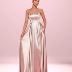 Alexandra Satin Gown - Champagne
