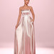 Alexandra Satin Gown - Champagne