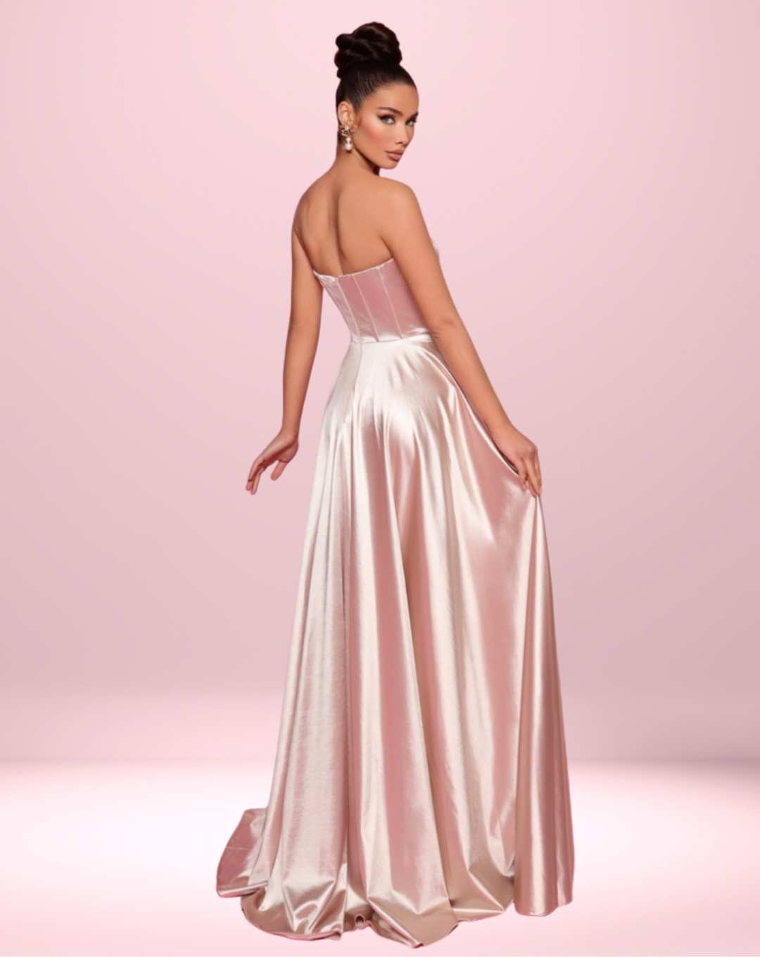 Alexandra Satin Gown - Champagne