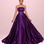 Alexandra Satin Gown - Plum