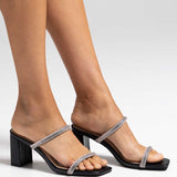 Nattie Diamante Heels - Black