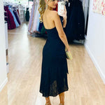 Olivia One Shoulder Midi Dress - Black