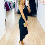 Olivia One Shoulder Midi Dress - Black