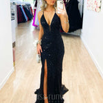 Paige Sequin Gown Black